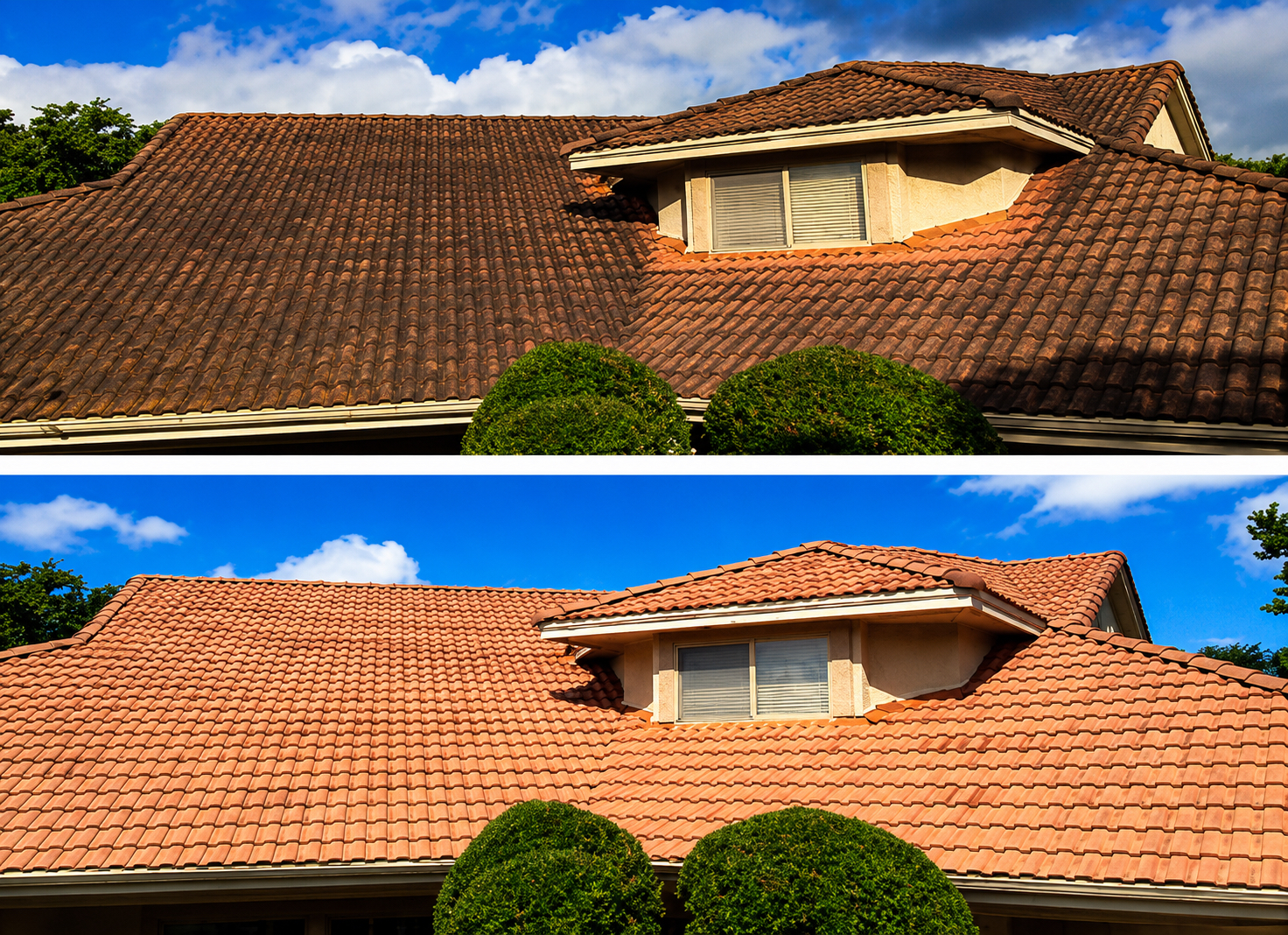 Roof soft washing service