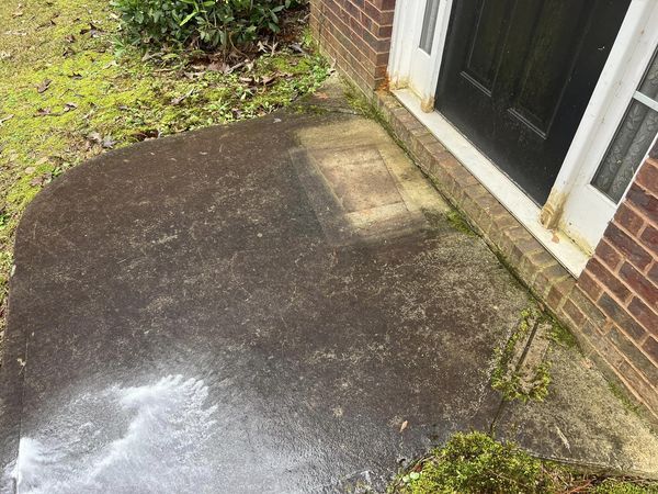Front walkway before professional concrete cleaning